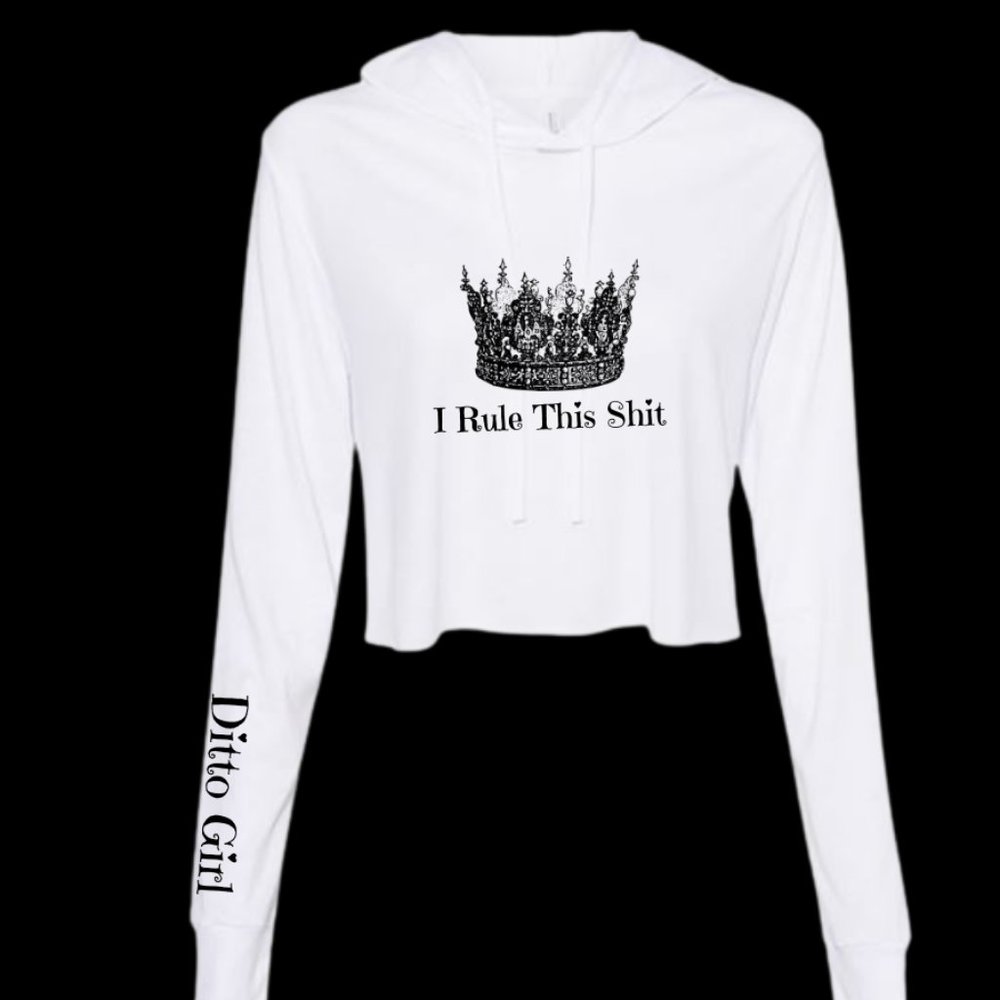 Ditto Girl Long-Sleeved Crop Hoodie Tee